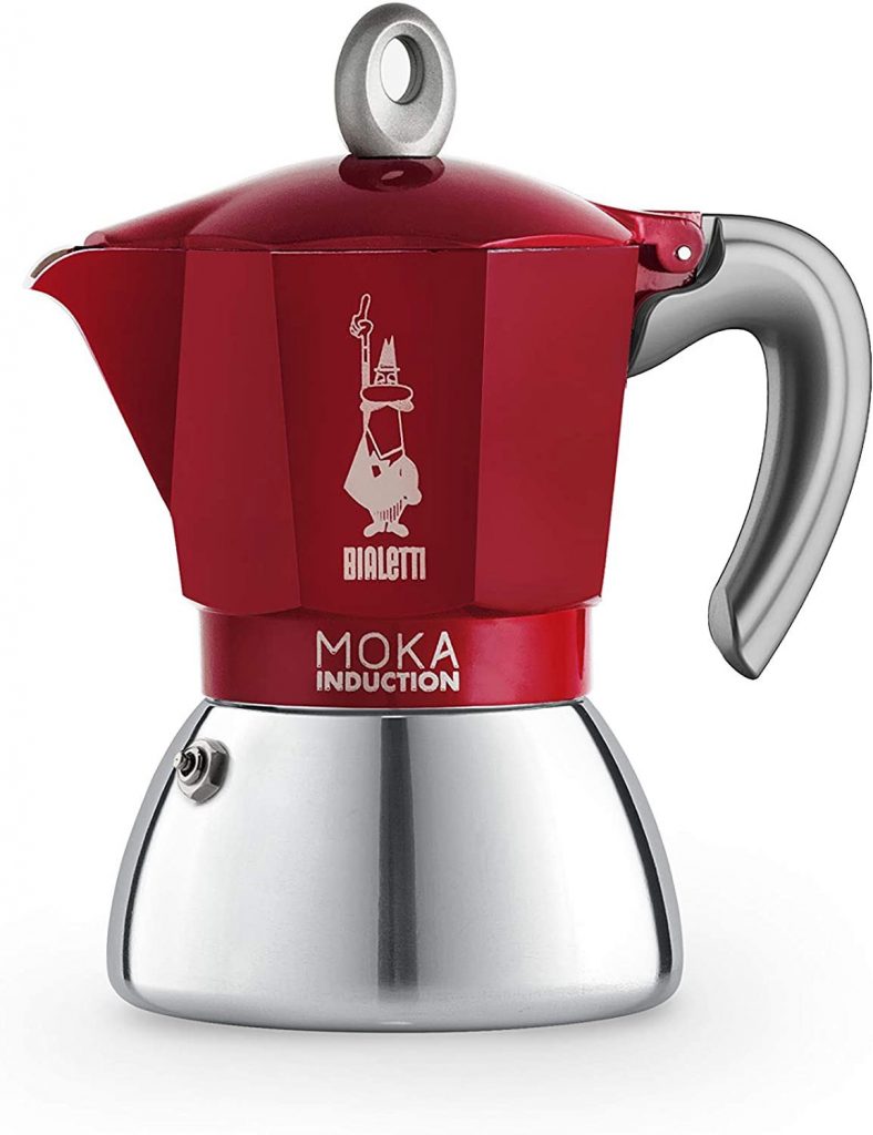 Bialetti Moka Induction Rossa Caffettiera 6 Tazze per Piani ad Induzione