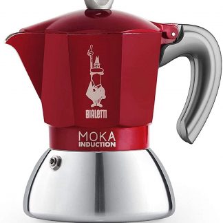 Bialetti Moka Induction Rossa Caffettiera 2 Tazze per Piani ad Induzione