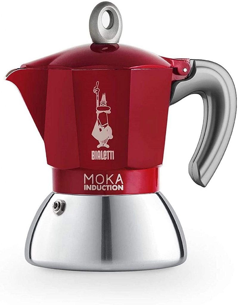 Bialetti Moka Induction Rossa Caffettiera 2 Tazze per Piani ad Induzione