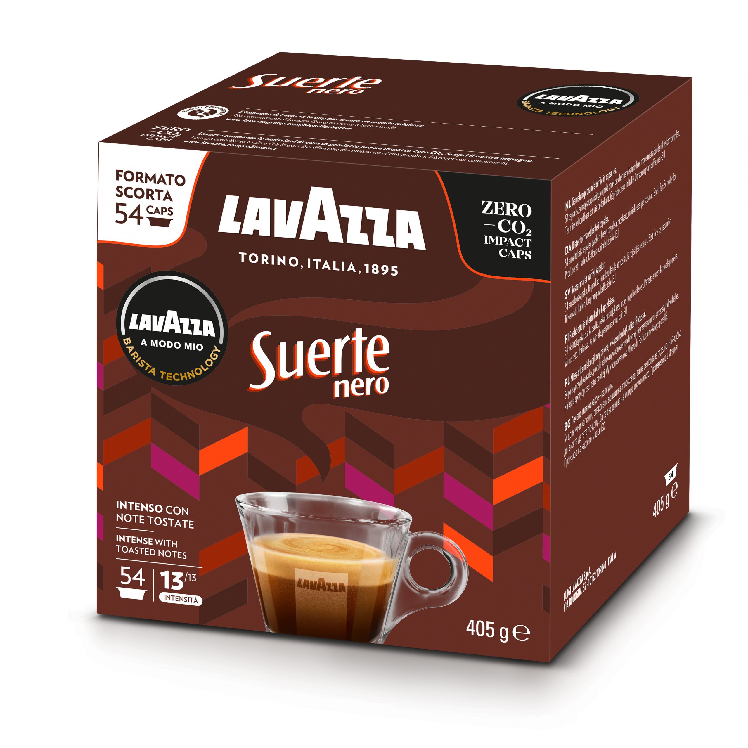 Lavazza 8733 Confezione 54 Capsule Caffe Compatibili A Modo Mio Suerte Nero