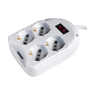GBC 22057000 Bianco Multipresa 4 Posti 10-16A Schuko con Interruttore