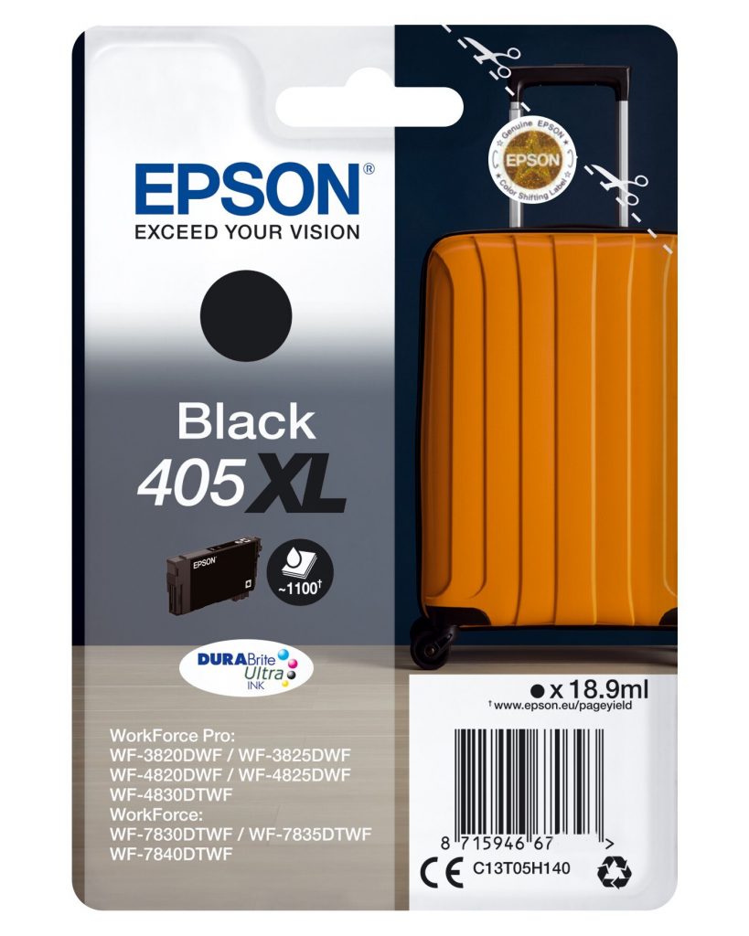 Epson 405 XL Nero Serie Valigia Cartuccia Inchiostro Durabrite Originale