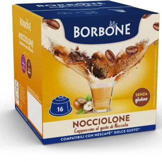 Caffe Borbone Nocciolino Confezione 16 Capsule Caffe Compatibili Dolce Gusto