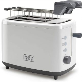 Black Decker BXTOA820E Tostapane Bianco con Pinze 820W