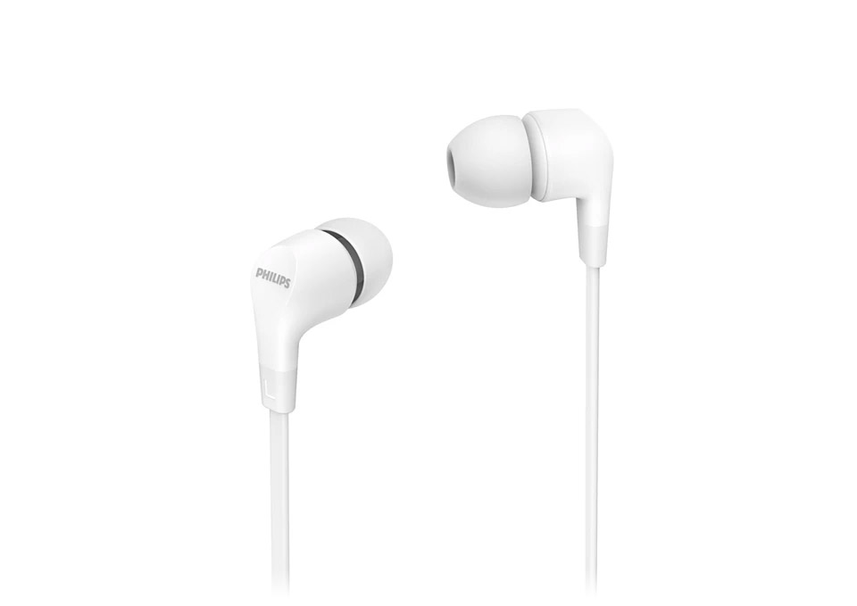 Philips TAE1105WT00 Cuffie Auricolari Bianche con Filo 3.5Mm 20000Hz