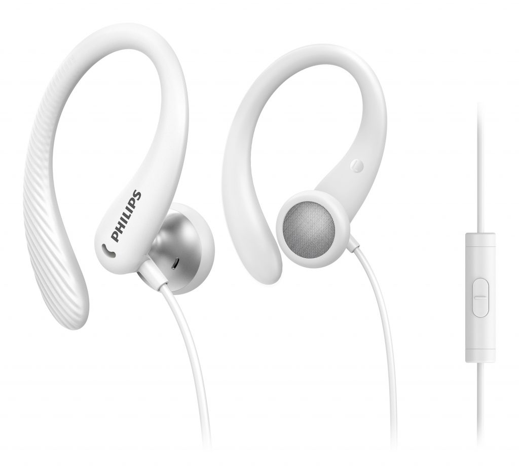 Philips TAA1105WT White Cuffia Auricolare Sportivi con Aggancio e Microfono