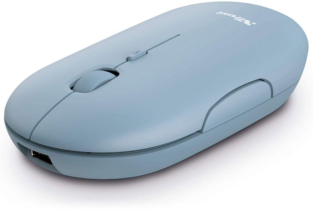 Trust 24126 Mouse Wireless Ricaricabile Ultrasottile Puck Blu