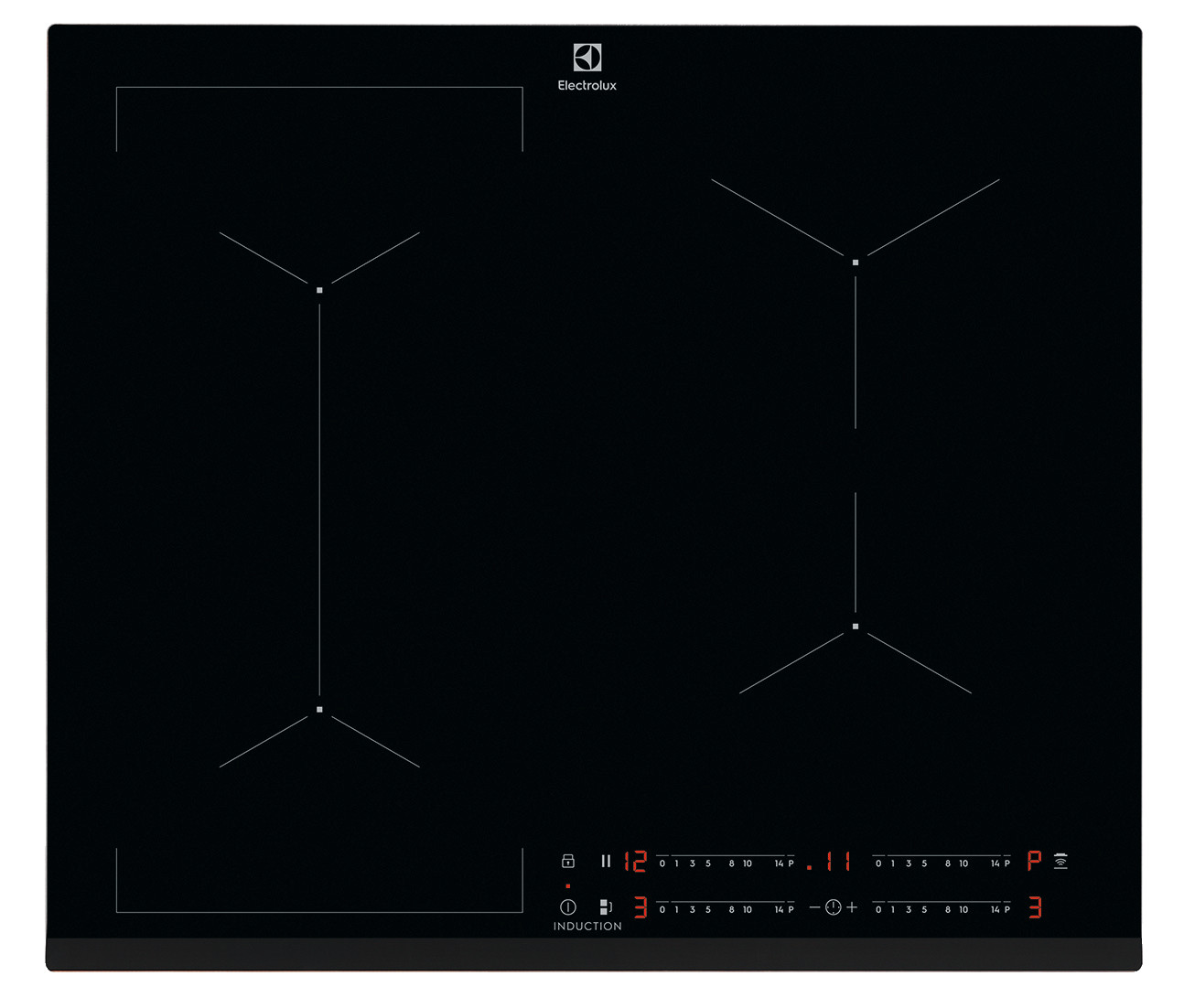 Electrolux CIL63443 Piano Cottura a Induzione Nero 60Cm 4 Zone