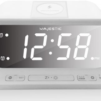 Majestic SVE236WI Sveglia Digitale con Base Ricicarica Wireless per Smartphone