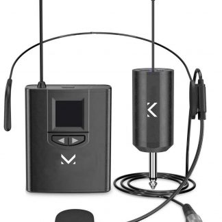 Majestic MIC800W Microfono ad Archetto Wireless con Ricevitore Ricaricabile Nero