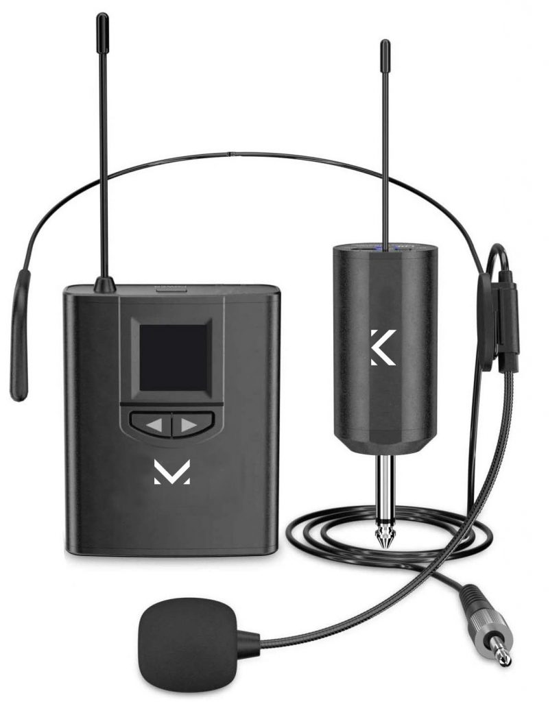 Majestic MIC800W Microfono ad Archetto Wireless con Ricevitore Ricaricabile Nero