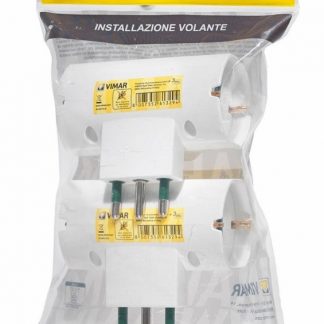 Vimar FP00315B Adattatore Sfalsato Verticale S17 A 3 Prese 2p 2 Pezzi