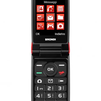 Brondi Magnum 4 Rosso Telefono Cellulare Flip con Tasti Dual Sim