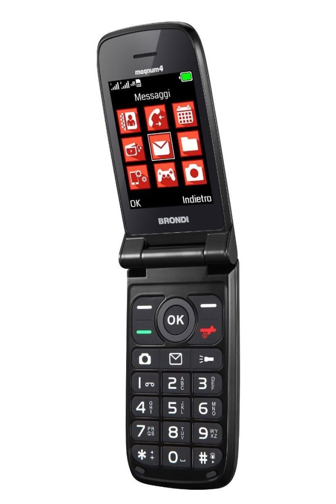Brondi Magnum 4 Nero Telefono Cellulare Flip con Tasti Dual Sim