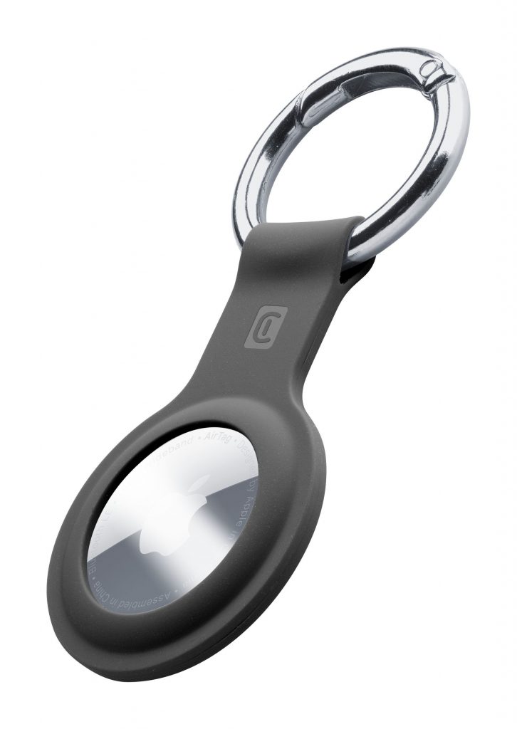 Cellular Line AIRTAGKEYRINGK Custodia Nera Airtag con Gancio