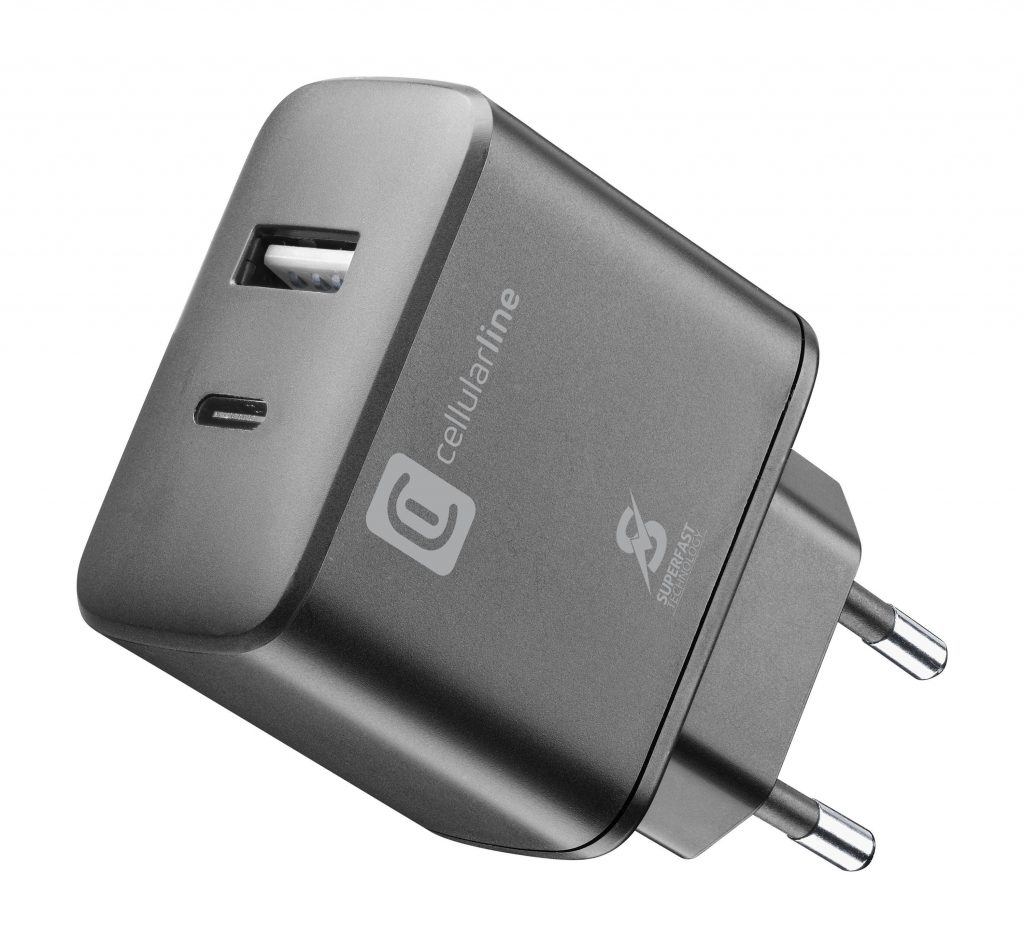 Cellular Line Dual Super Fast Charger 25W Caricabatterie USB e USB-C per Samsung