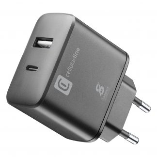 Cellular Line Dual Super Fast Charger 25W Caricabatterie USB e USB-C per Samsung