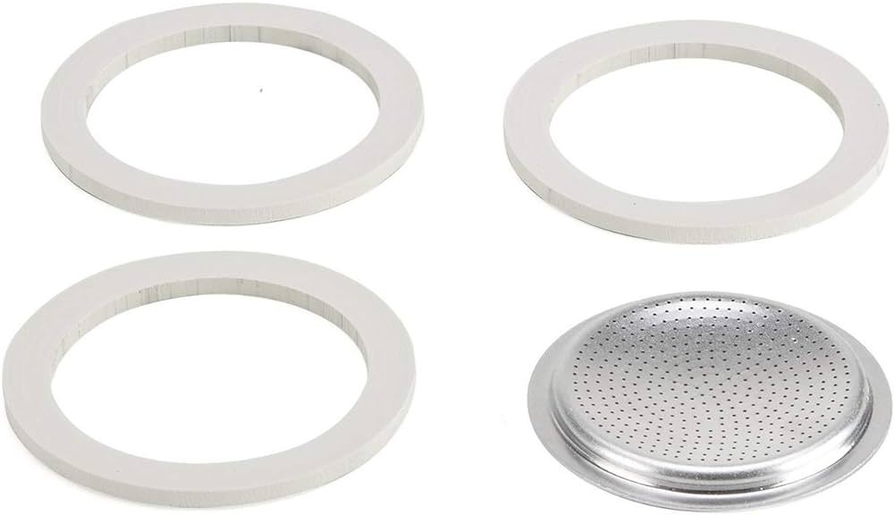 Bialetti 0800034 Kit Ricambio 3 Guarnizioni 1 Piastrina per Moka 6 Tazze