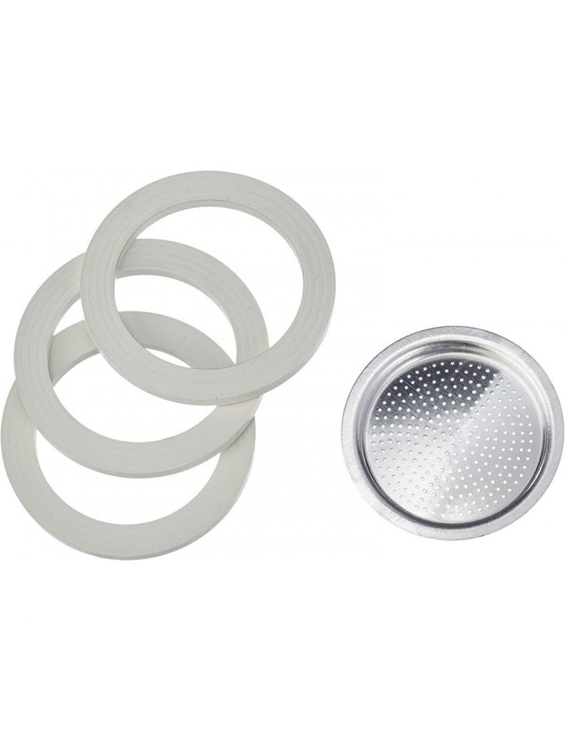 Bialetti 0800032 Kit Ricambio 3 Guarnizioni 1 Piastrina per Moka 2 Tazze
