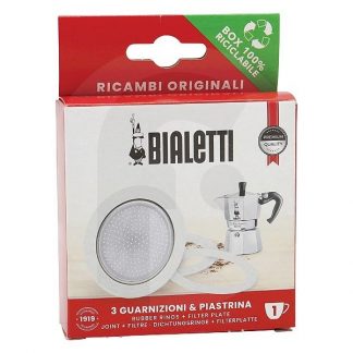 Bialetti Kit 3 Guarnizioni e 1 Filtro per Moka 1 Tazza
