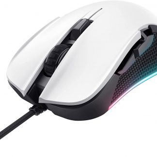 Trust GXT922W Ybar Bianco Mouse a Filo con Illuminazione RGB 6 tasti