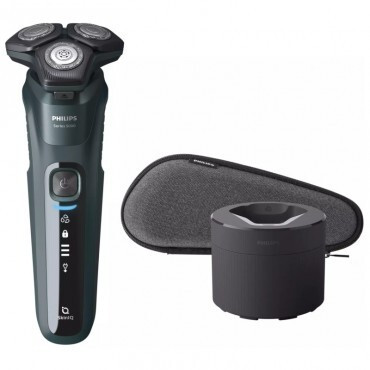 Philips S5584 Rasoio Elettrico Ricaricabile 3 Testine Wet-Dry con Base Pulizia