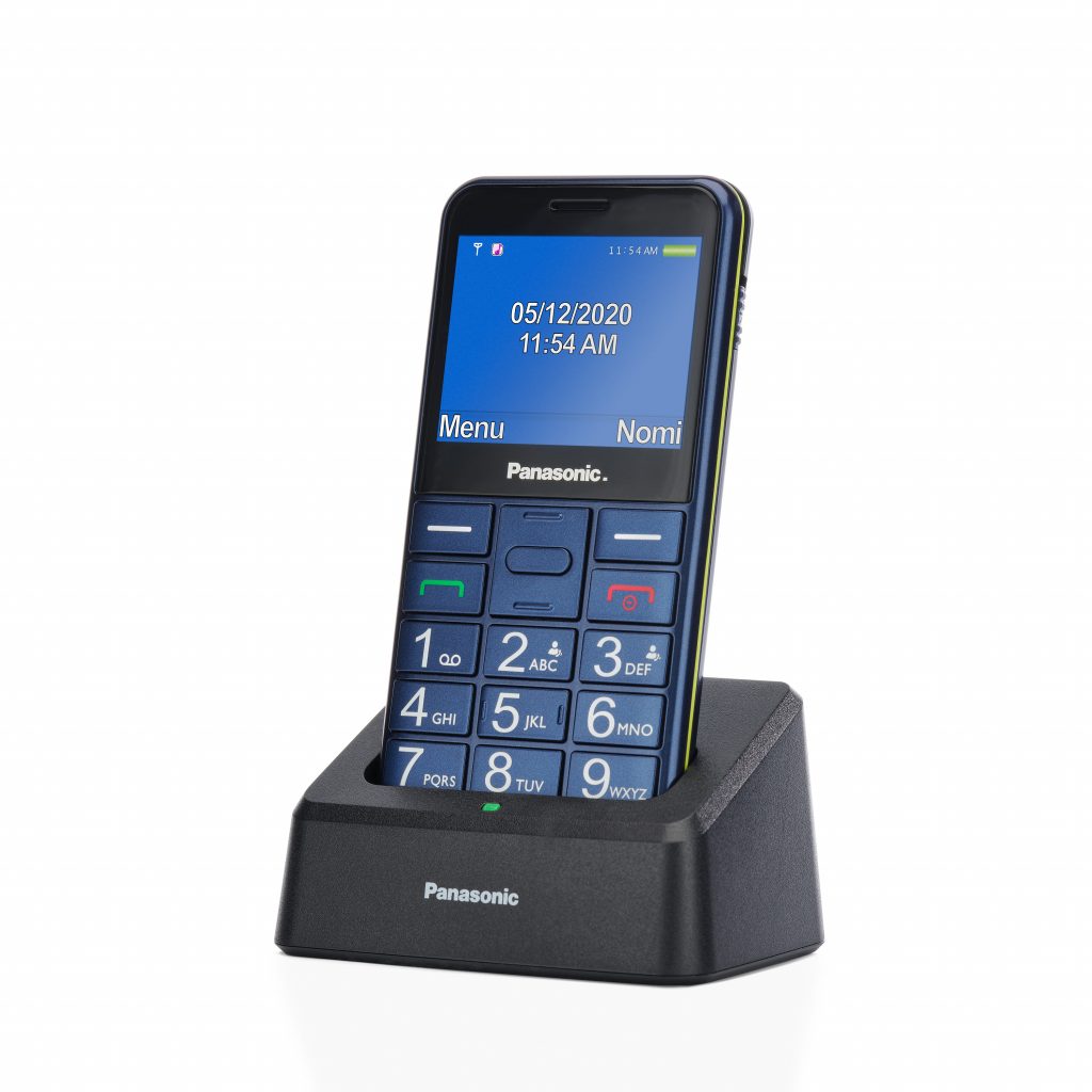 Panasonic KX-TU155 Blu Cellulare Anziani con Tasto SOS e Base Ricarica