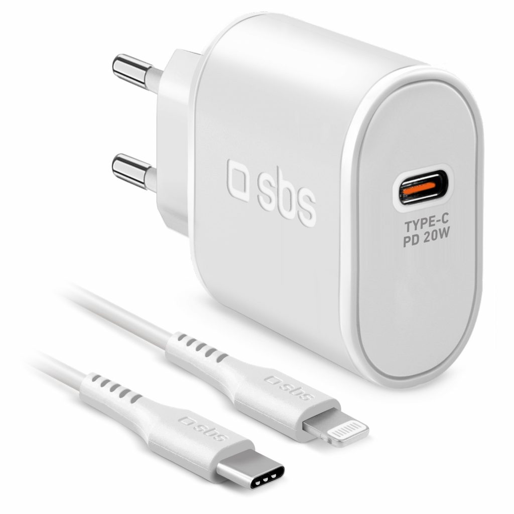 SBS Caricatore da parete 20W Cavo USB-C a Lightning