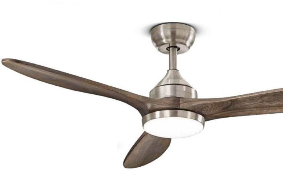 Perenz 7170CRCT Ventilatore da Soffitto 3 Pale in Legno Noce con Luce LED 18W