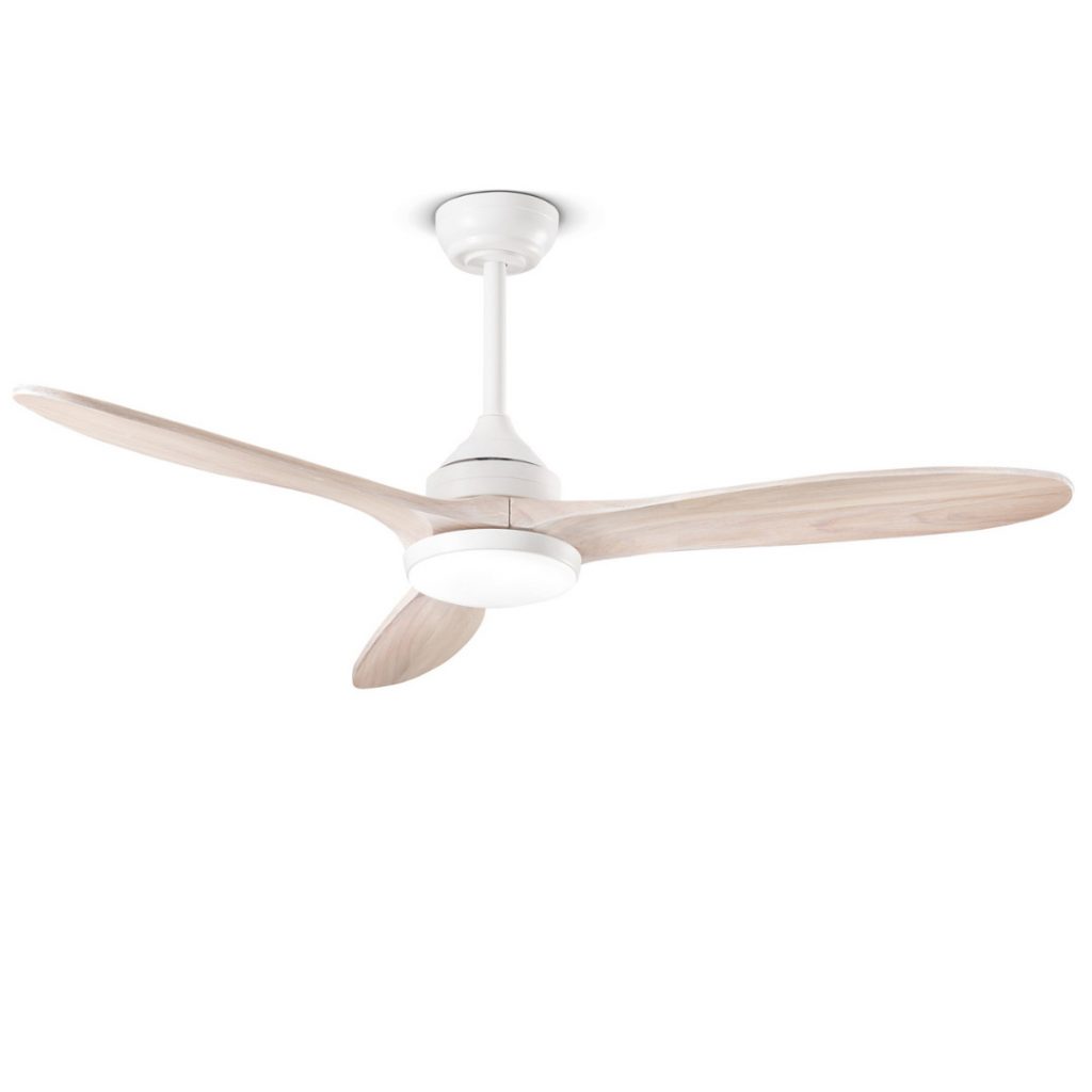 Perenz 7170BCT Ventilatore da Soffitto 3 Pale in Legno Bianco con Luce LED 18W