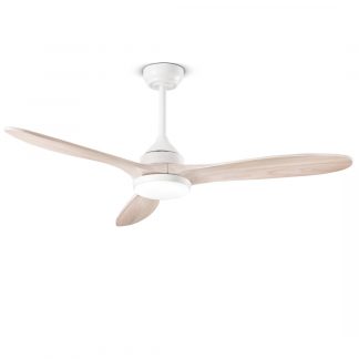 Perenz 7170BCT Ventilatore da Soffitto 3 Pale in Legno Bianco con Luce LED 18W