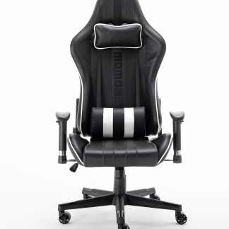 Momodesign MDGC011KW Sedia Gaming Ecopelle con Braccioli Cuscino Lombare
