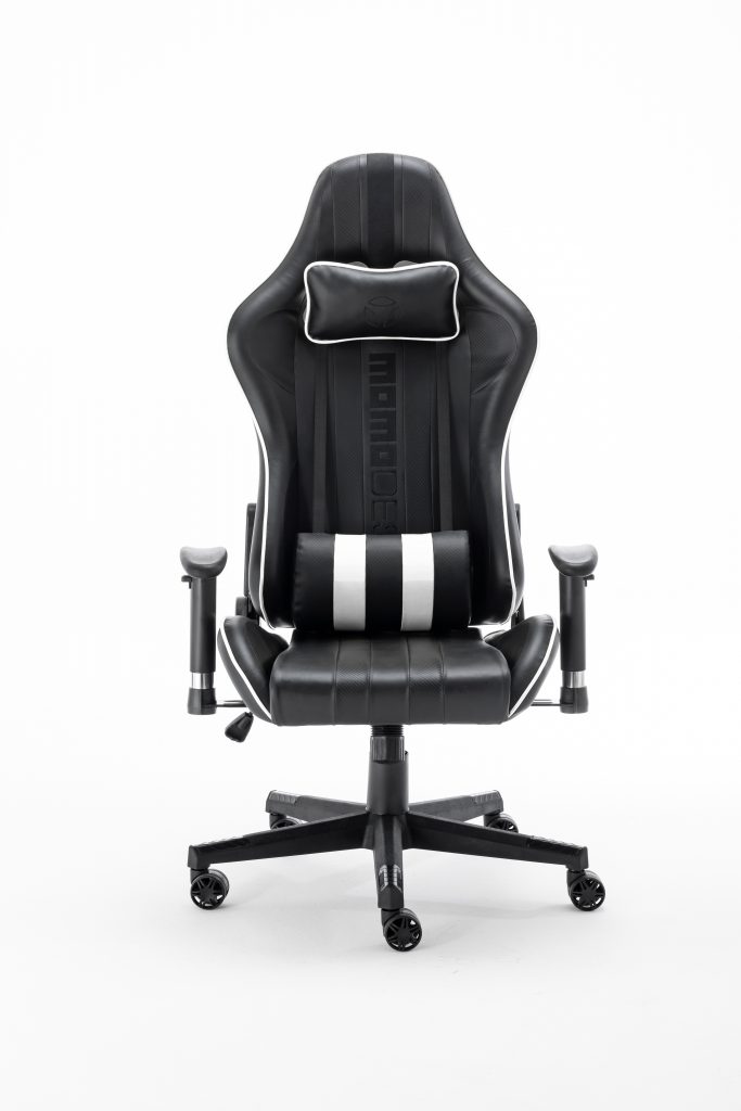 Momodesign MDGC011KW Sedia Gaming Ecopelle con Braccioli Cuscino Lombare