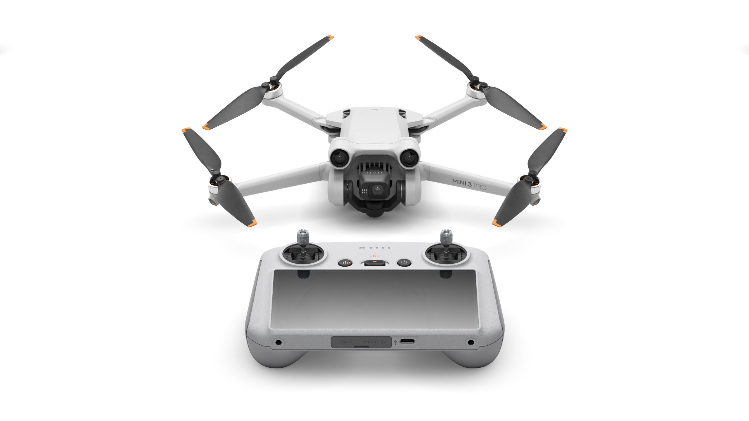 DJI Mini 3 Pro MINI3PRORC Drone con Cam Gimbal 3 Assi 4k Supporto Tlc-monitor