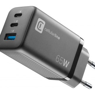 Cellular Line ACHUSBGAN3PD65WK Caricabatterie Veloce Ultracompatto 3 Porte 65W