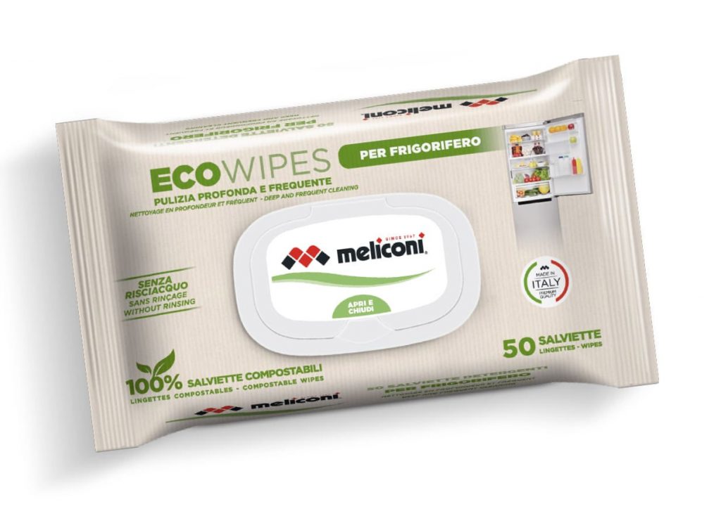 Meliconi Eco Wipes Frigorifero 50 Salviette Detergenti Compostabili