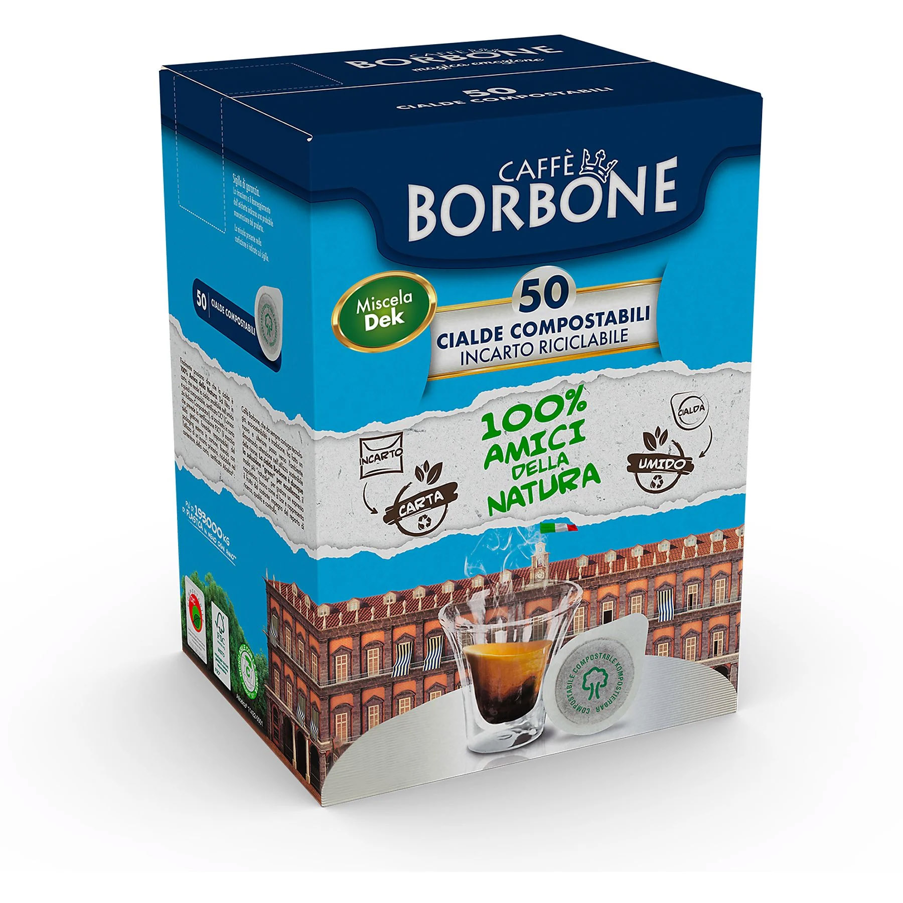 Caffe Borbone Confezione 50 Cialde 44mm Espresso Decaffeinato