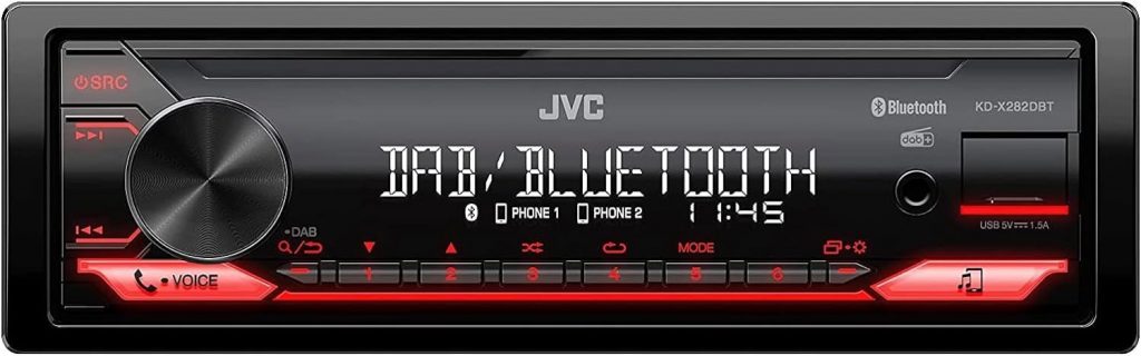 JVC KDX282DBT Ricevitore Multimediale Digitale 1DIN Con Bluetooth e Radio Dab