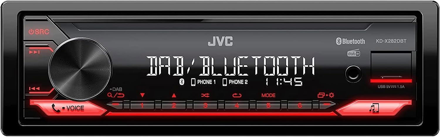 JVC KDX282DBT Ricevitore Multimediale Digitale 1DIN Con Bluetooth e Radio Dab
