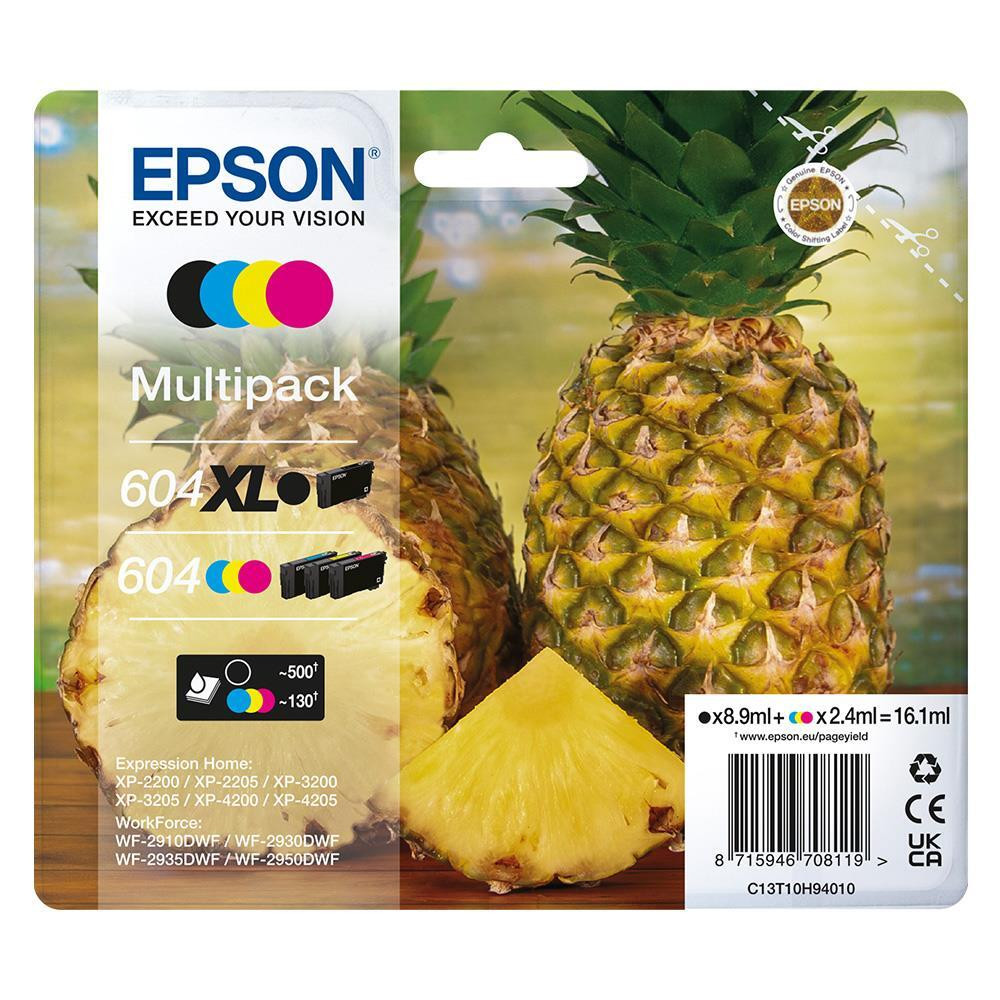 Epson 604XL Serie Ananas Multipack 4 Cartucce Ink Jet Nero-Ciano-Magenta-Giallo