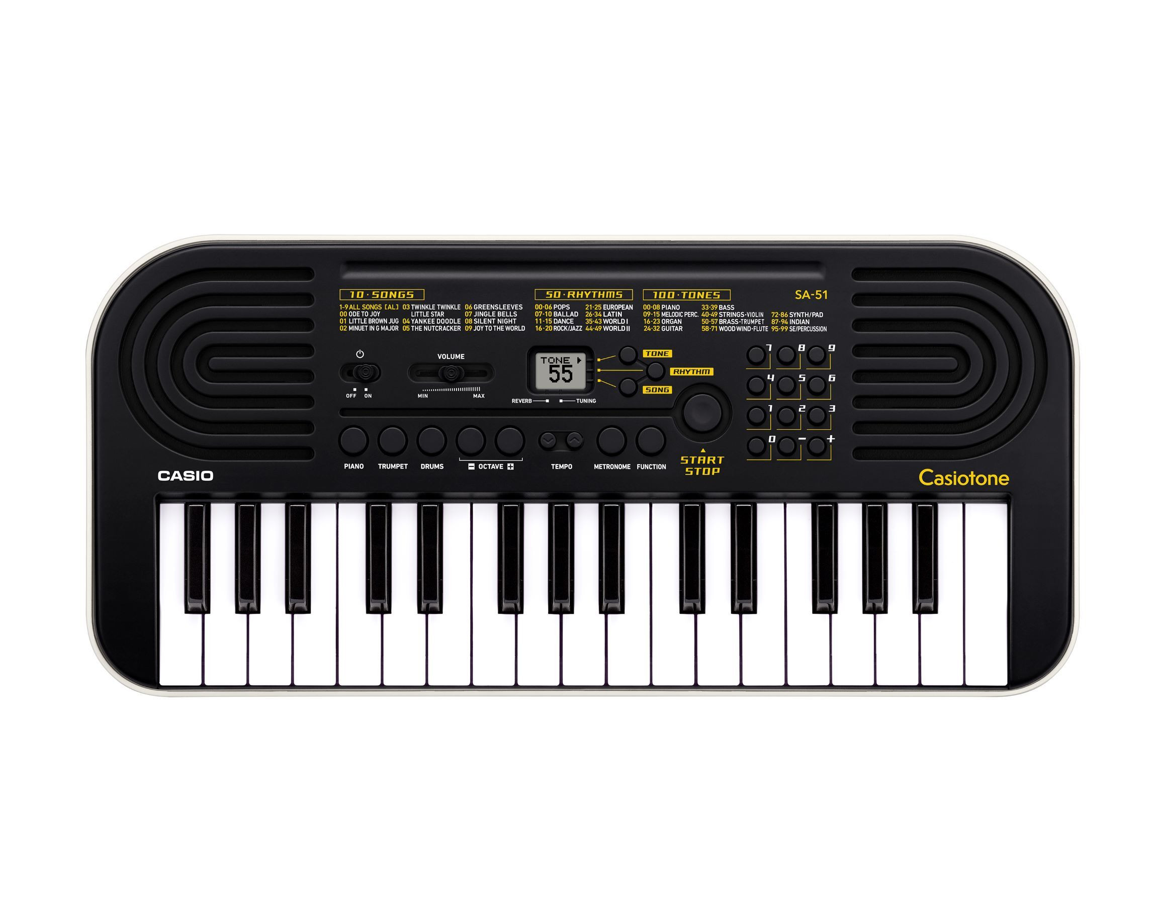 Casio SA51 Nera Tastiera Musicale 32 Tasti 100 Timbri 50 Ritmi