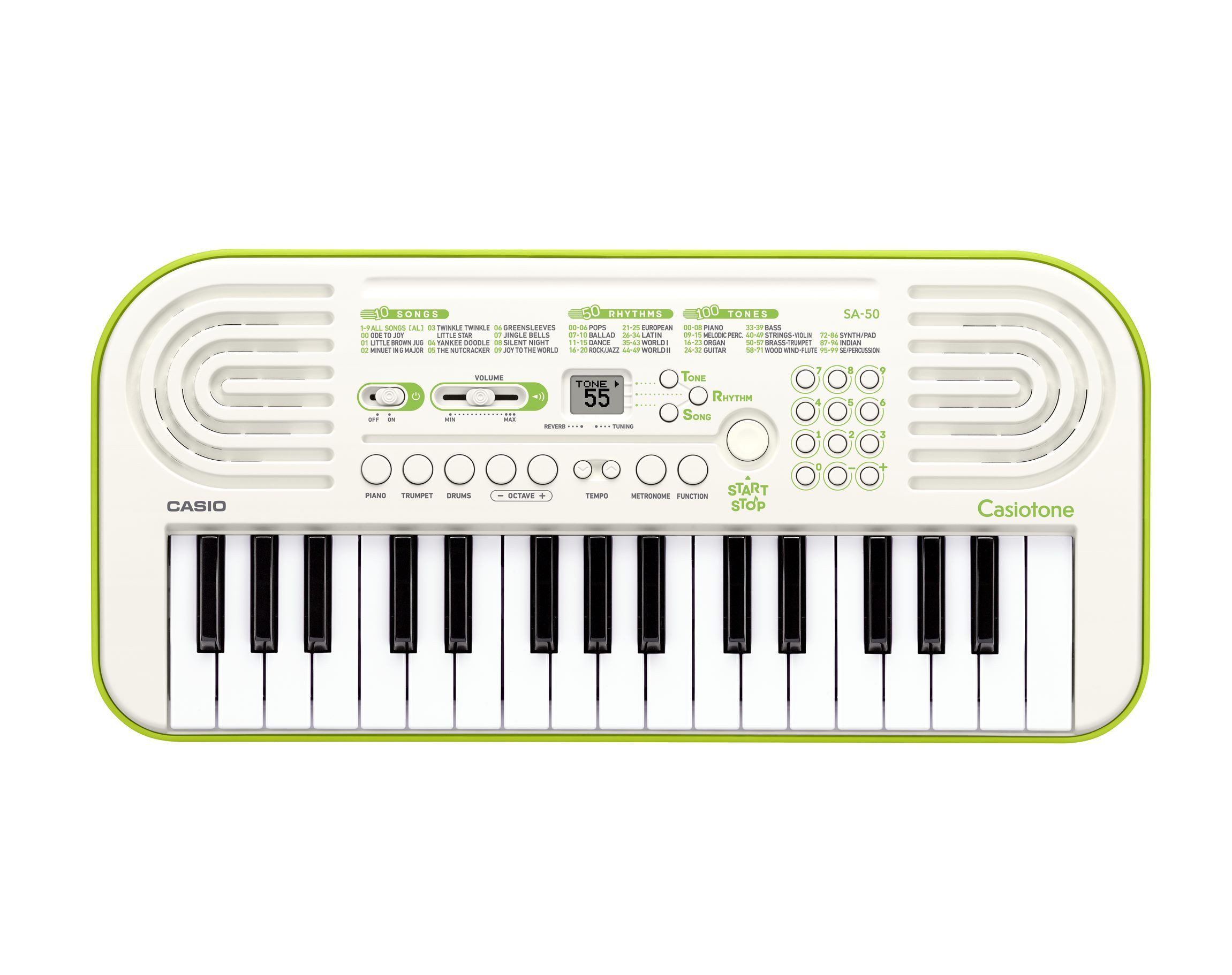 Casio SA50 Bianca Tastiera Musicale 32 Tasti 100 Timbri 50 Ritmi