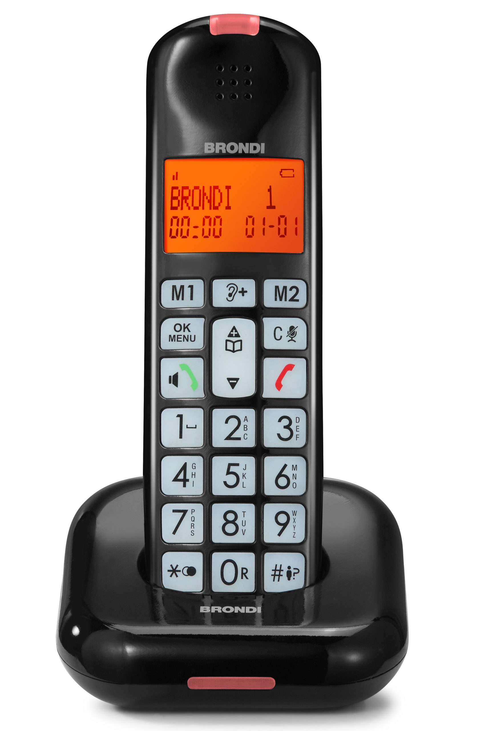 Brondi Bravo Moon Cordless con Vivavoce Tasti Grandi e Memoria da 100 numeri
