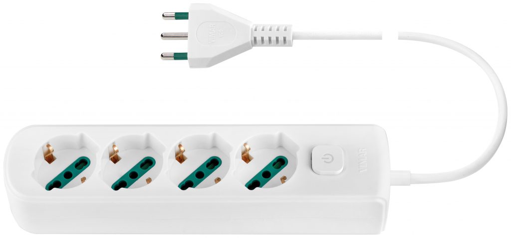 Vimar 0R00641CCB Presa Mobile 4 Multipla 2P-T 16 A 250 V Cavo da 1.5MT