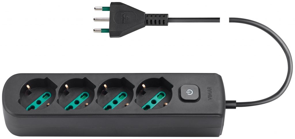Vimar 0R00641CC Presa Mobile 3 Multipla 2P-T 16 A 250 V Cavo da 1.5MT