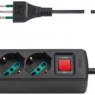 Vimar 0R00637CC Presa Mobile 3 Multipla 2P-T 10 A 250 V Cavo da 1.5MT