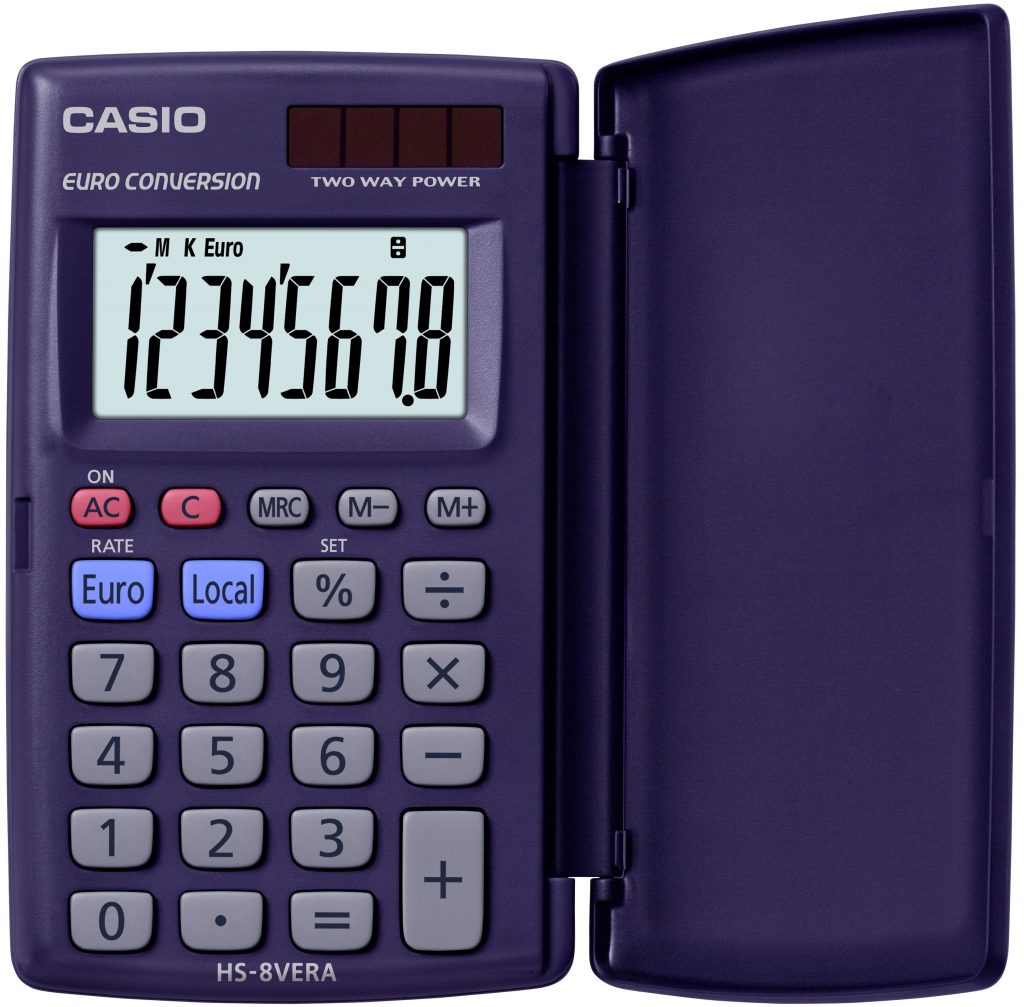 Casio HS-8VER Calcolatrice Tascabile 8 Cifre con Custodia