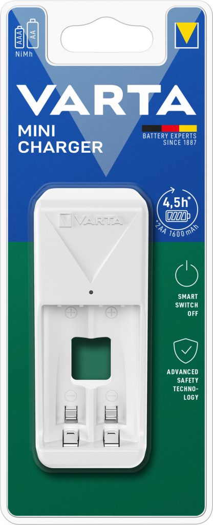 Varta 57656101401 Caricabatterie Mini Charger per Batterie AA-AAA