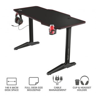 Trust GXT1175 Scrivania Nera da Gaming Imperius XL