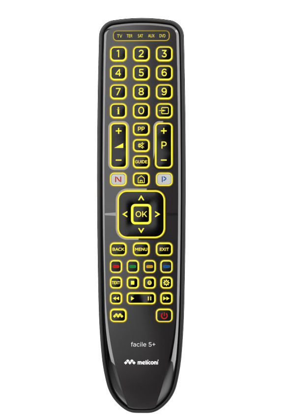 Meliconi Gumbody Facile 5 Plus Telecomando Universale Retroilluminato